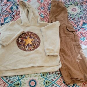 Girls Size 10/12 Outfit Bundle – Converse Hoodie + H&M Cargo Pants